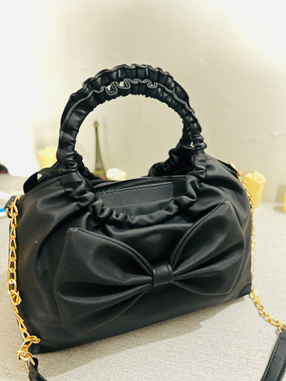 Black Twisted Bow Bag | Sovana Lane
