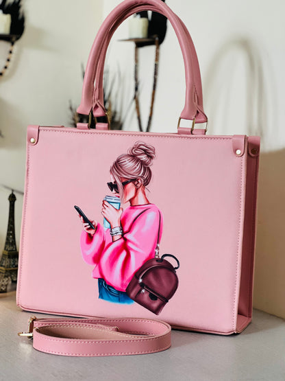 Pink Mug Girl Tote Bag