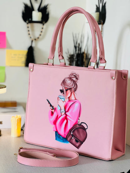 Pink Mug Girl Tote Bag
