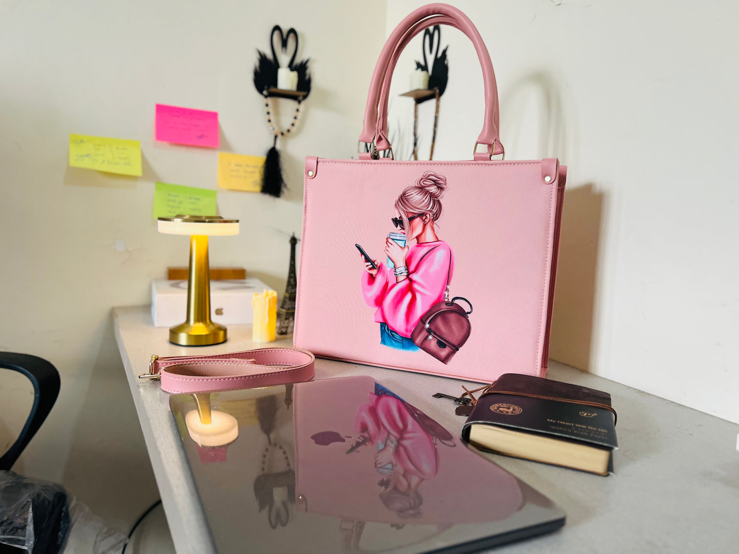 Pink Mug Girl Tote Bag