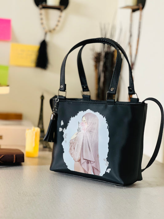 Mini Hijab Girl Bag Black – Stylish Modest Fashion Tote